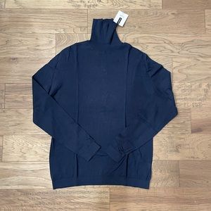 Topman - Men’s navy cotton turtleneck